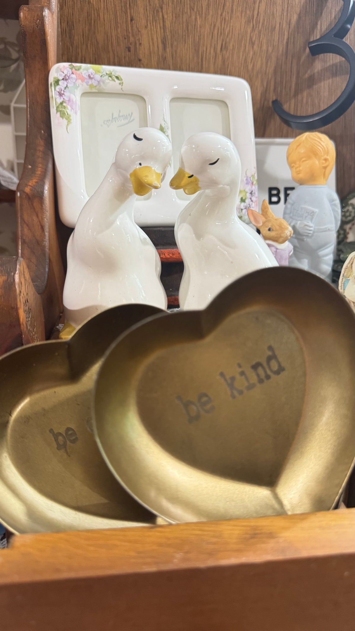 Set of 3 Gold-Tone Heart Trinket Trays – Be Kind, Gentle & Loving