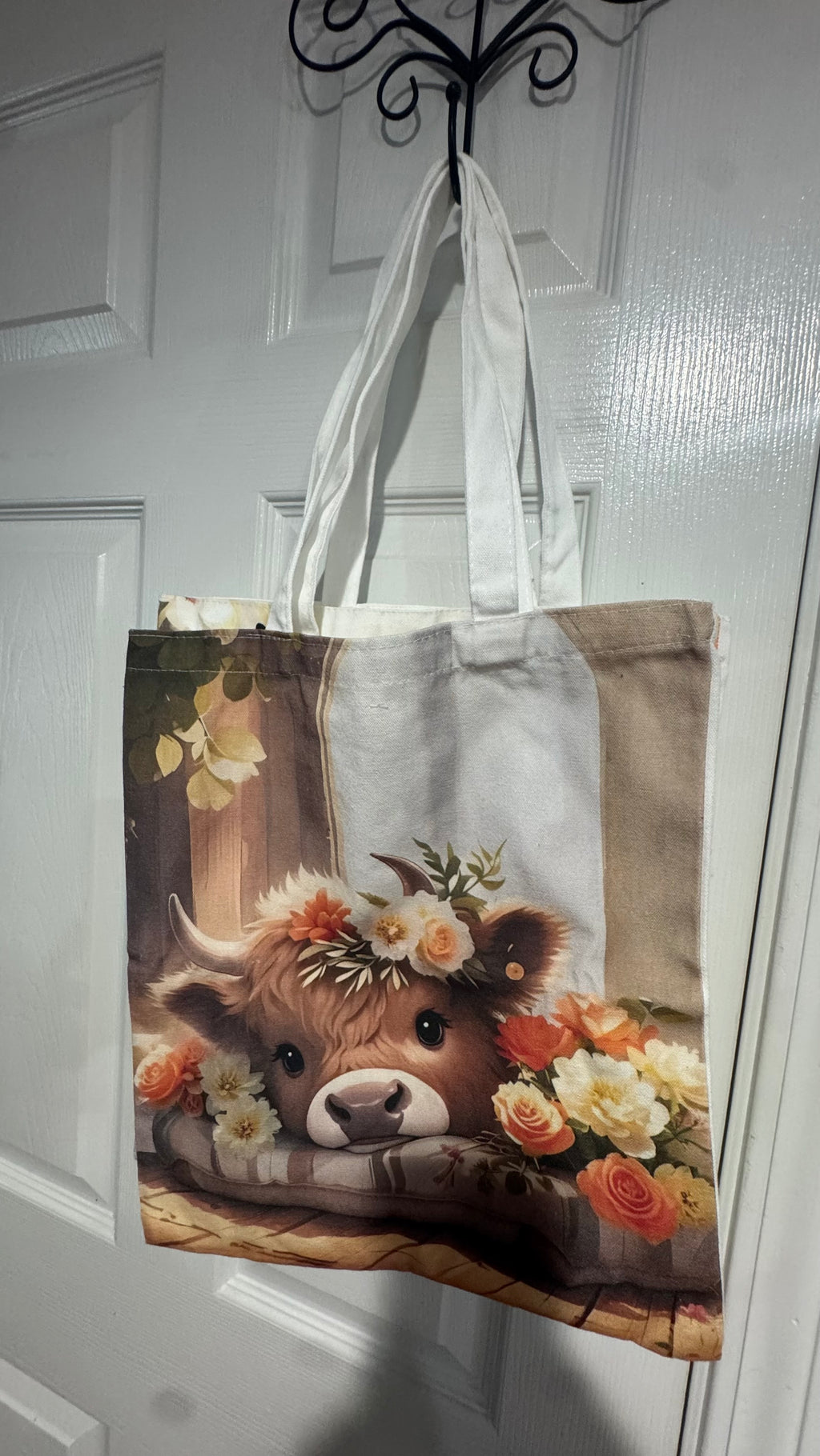 Floral Highland Cow Tote Bags – 2 Designs