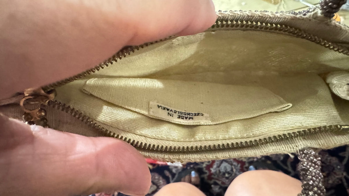 Vintage Czechoslovakia Glass Beaded Evening Purse – Mid Century