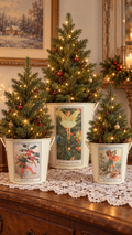 Flower Fairies Christmas Metal Pails / Decorative Planters – Set of 3
