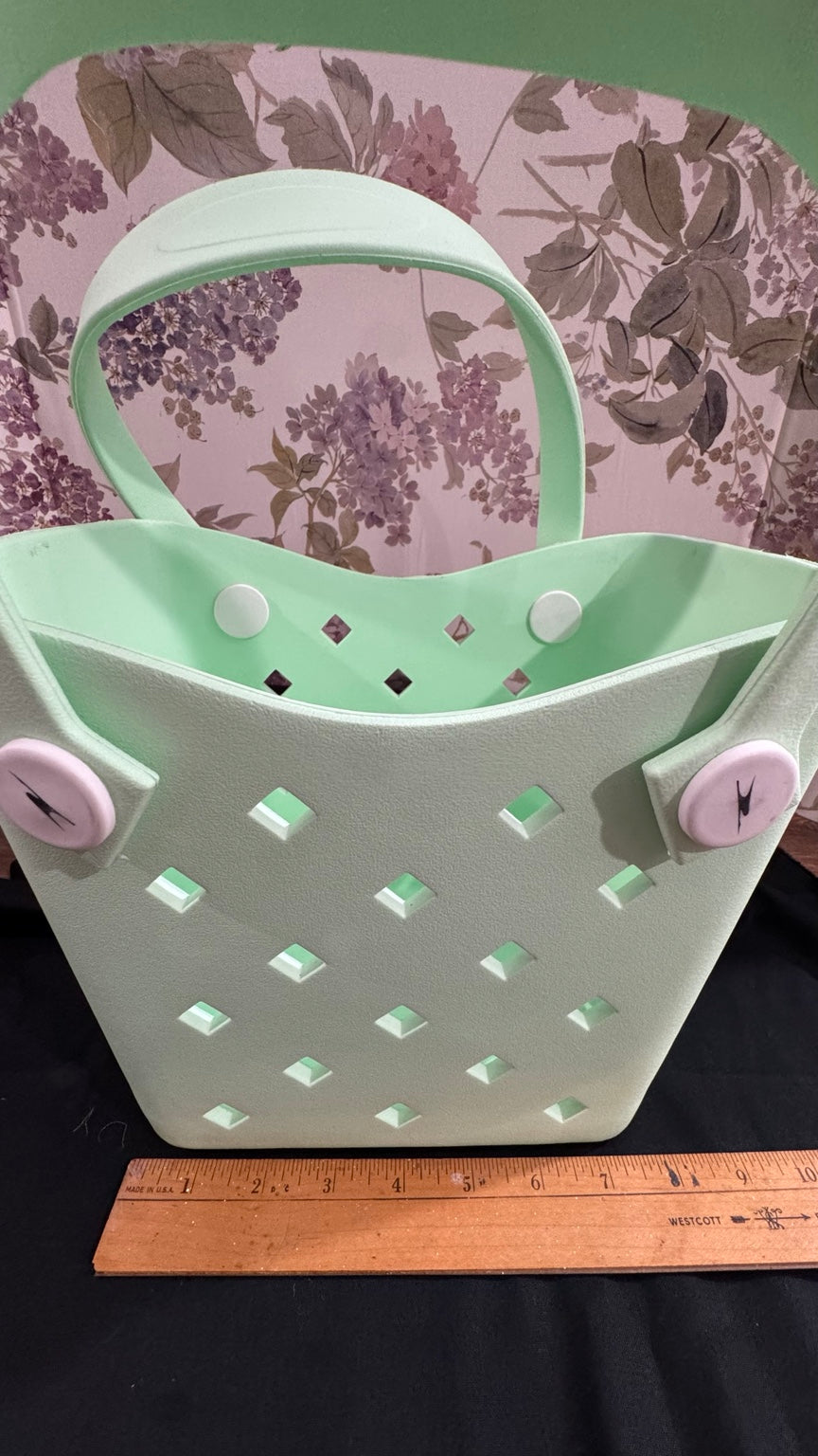 Mint Green Tote Basket Organizer