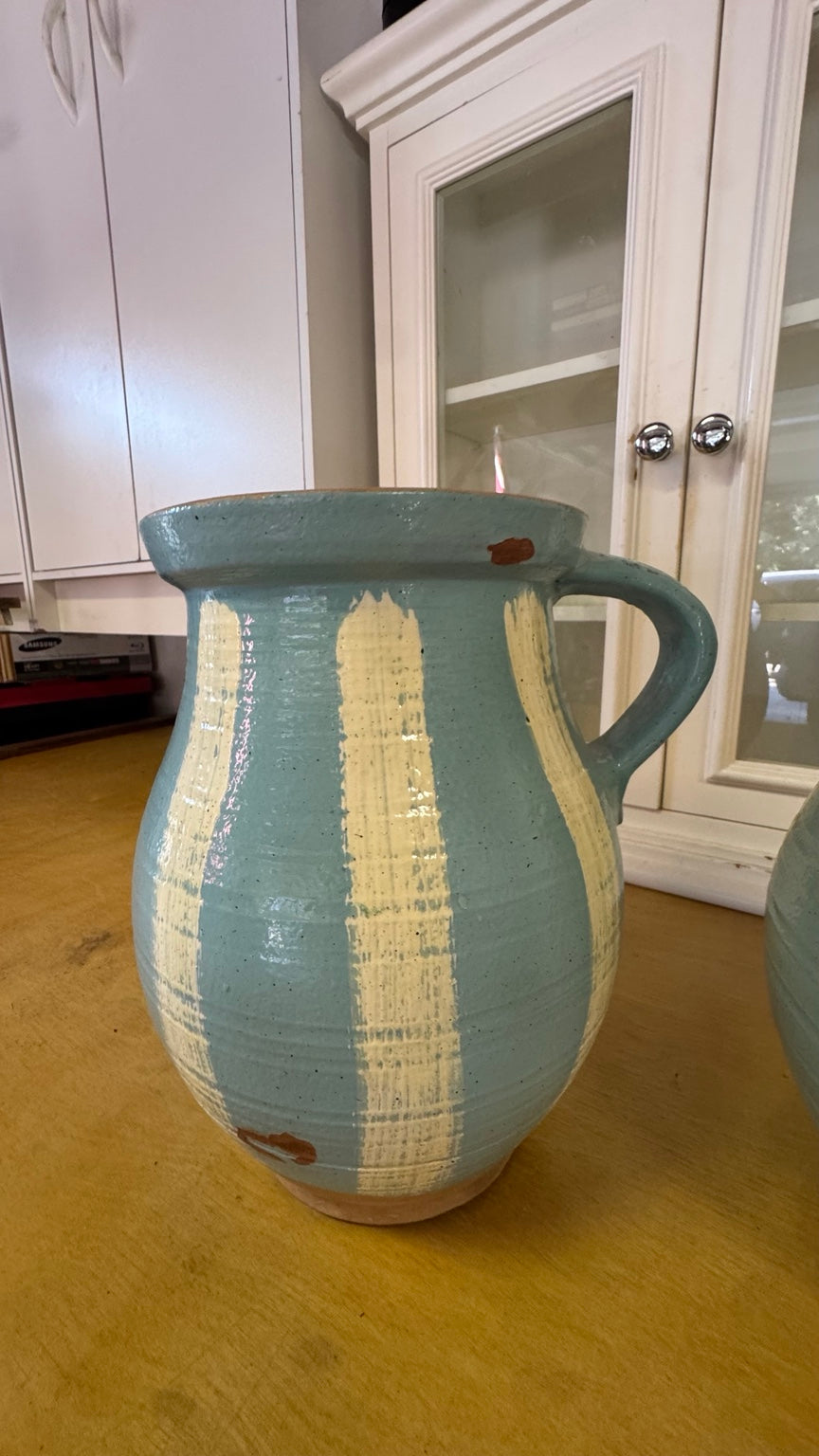 Pottery Barn Large Terracotta Decorative Pitchers – Pair