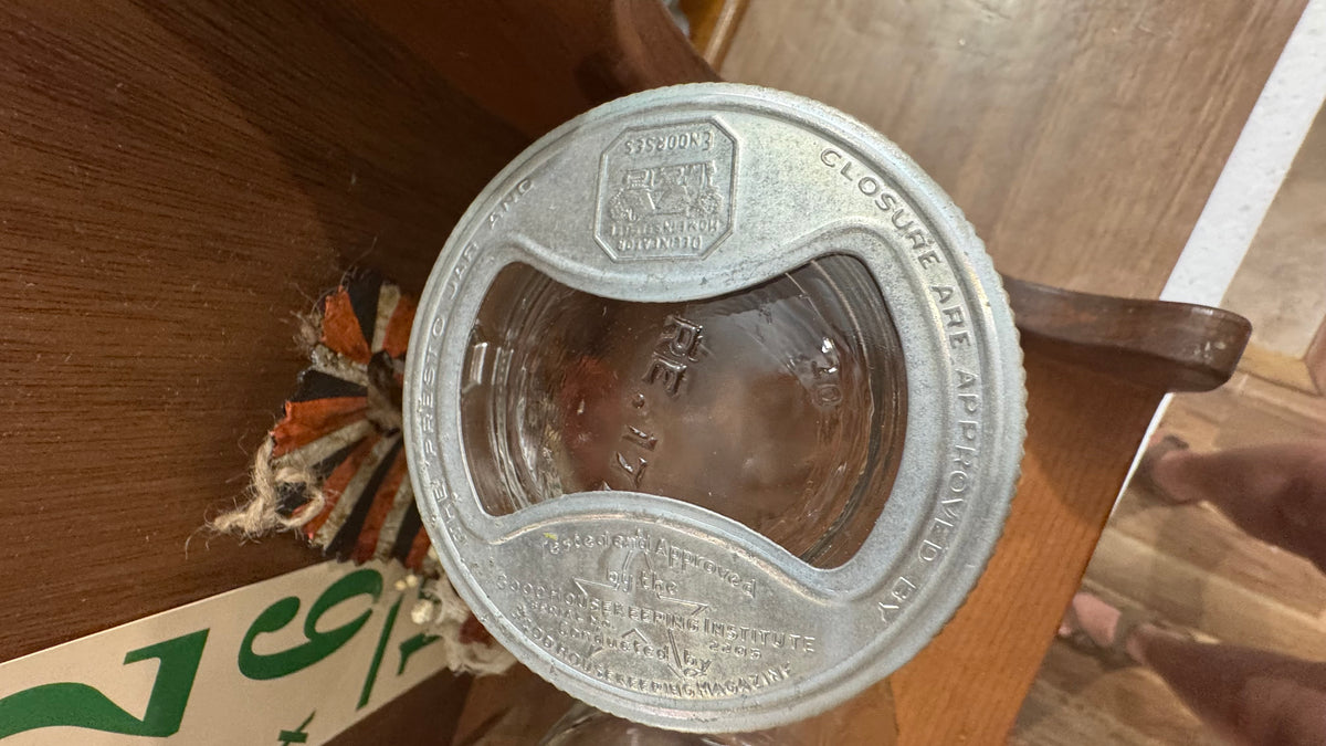 Set of 3 Vintage Presto Glass Canister Jars with Metal/Glass Lids