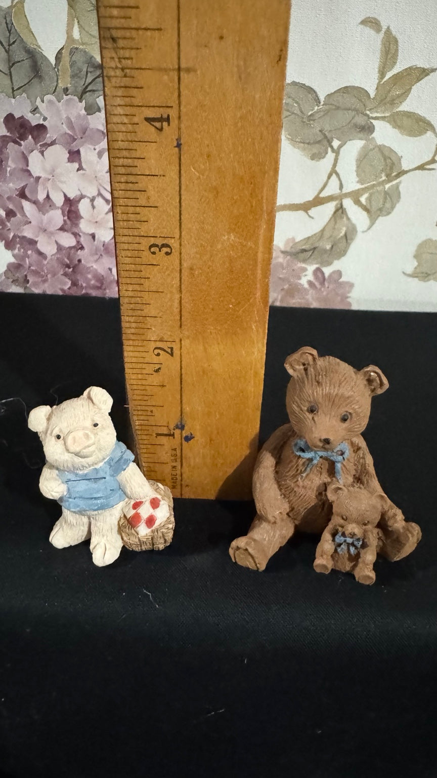 Vintage Miniature Animal Figurine Lot Eden Toys Beatrix Potter Pig Teddy Bears Set
