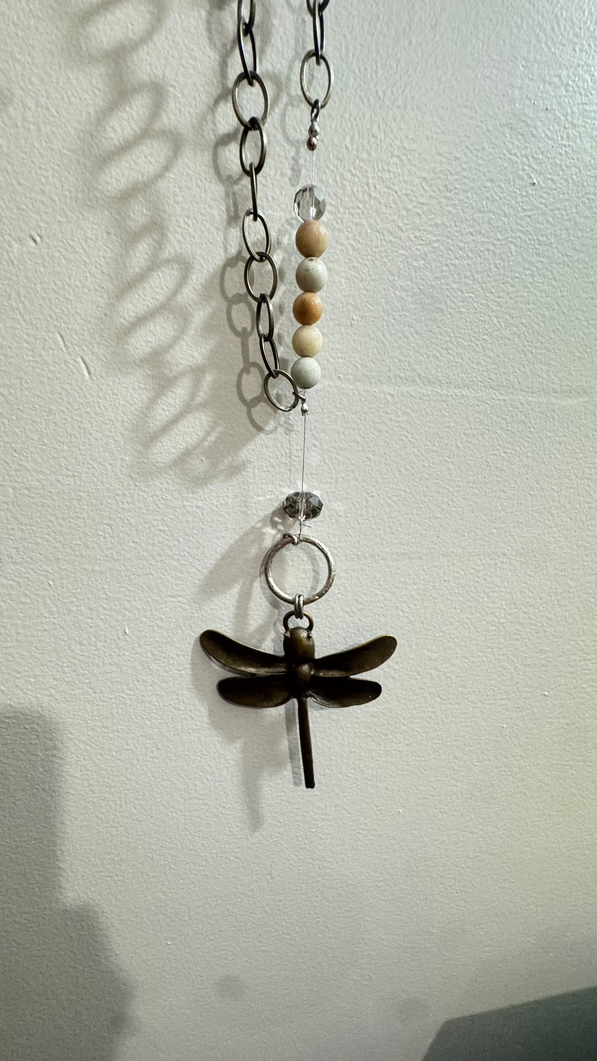 Beaded Metal Dragonfly Hanging Ornament