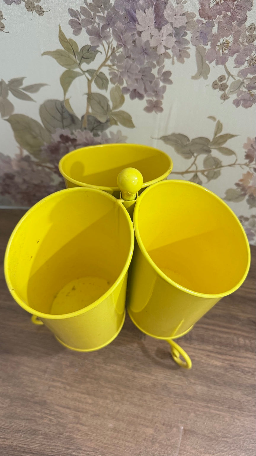 Yellow Metal 3-Compartment Organizer
