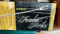 Vintage 1970s Stainless Steel Fondue Forks – Set of 6 in Original Box