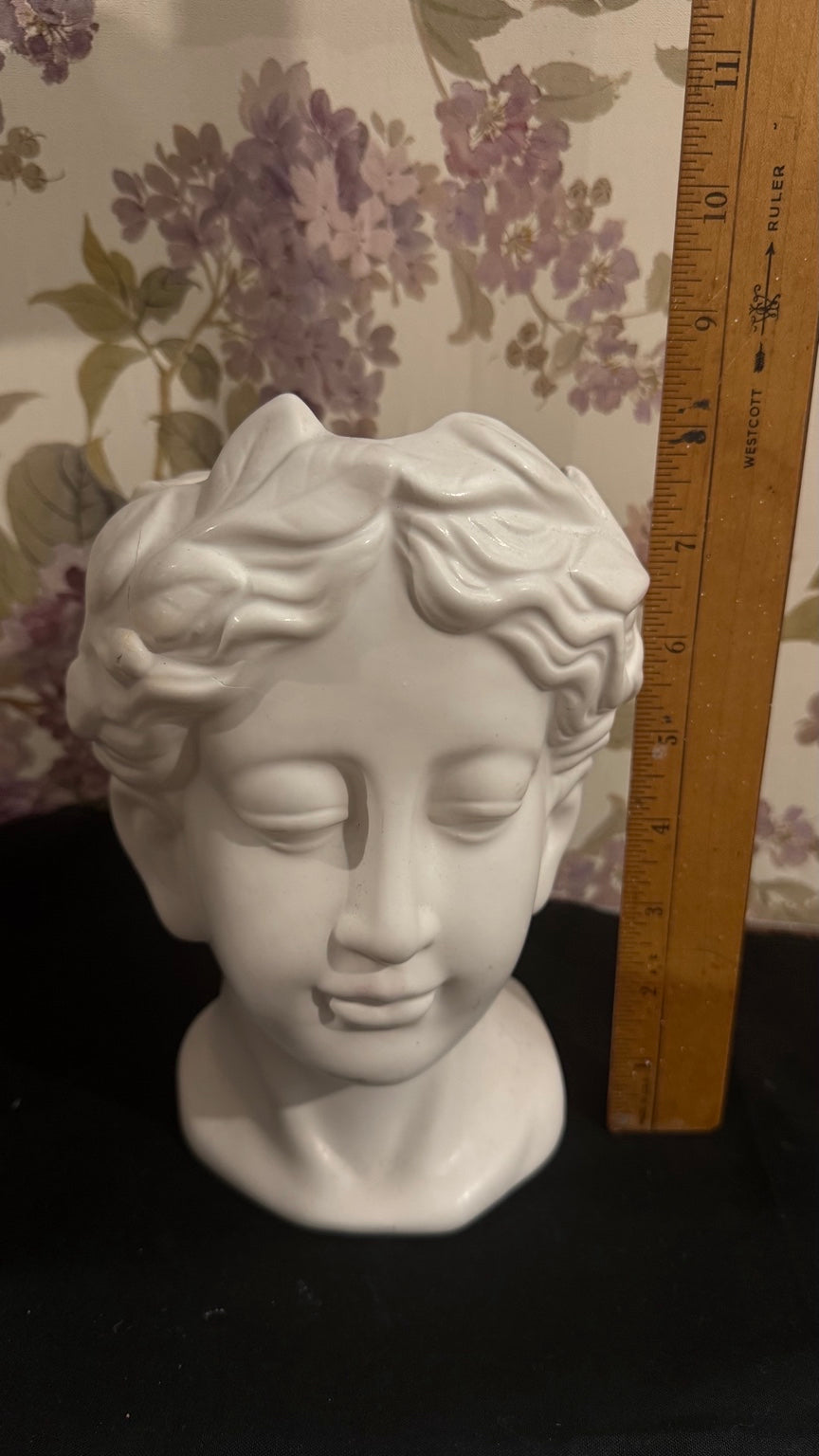 8” Greek Goddess Bust Planter | White Classical Head Vase | Cottage Decor