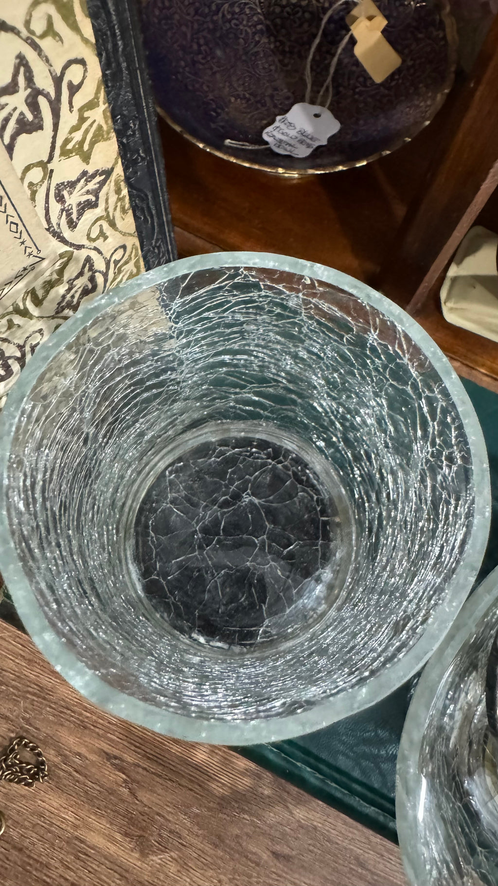 Crackle Glass Vanity Set – Silver Tone – Made in India”.