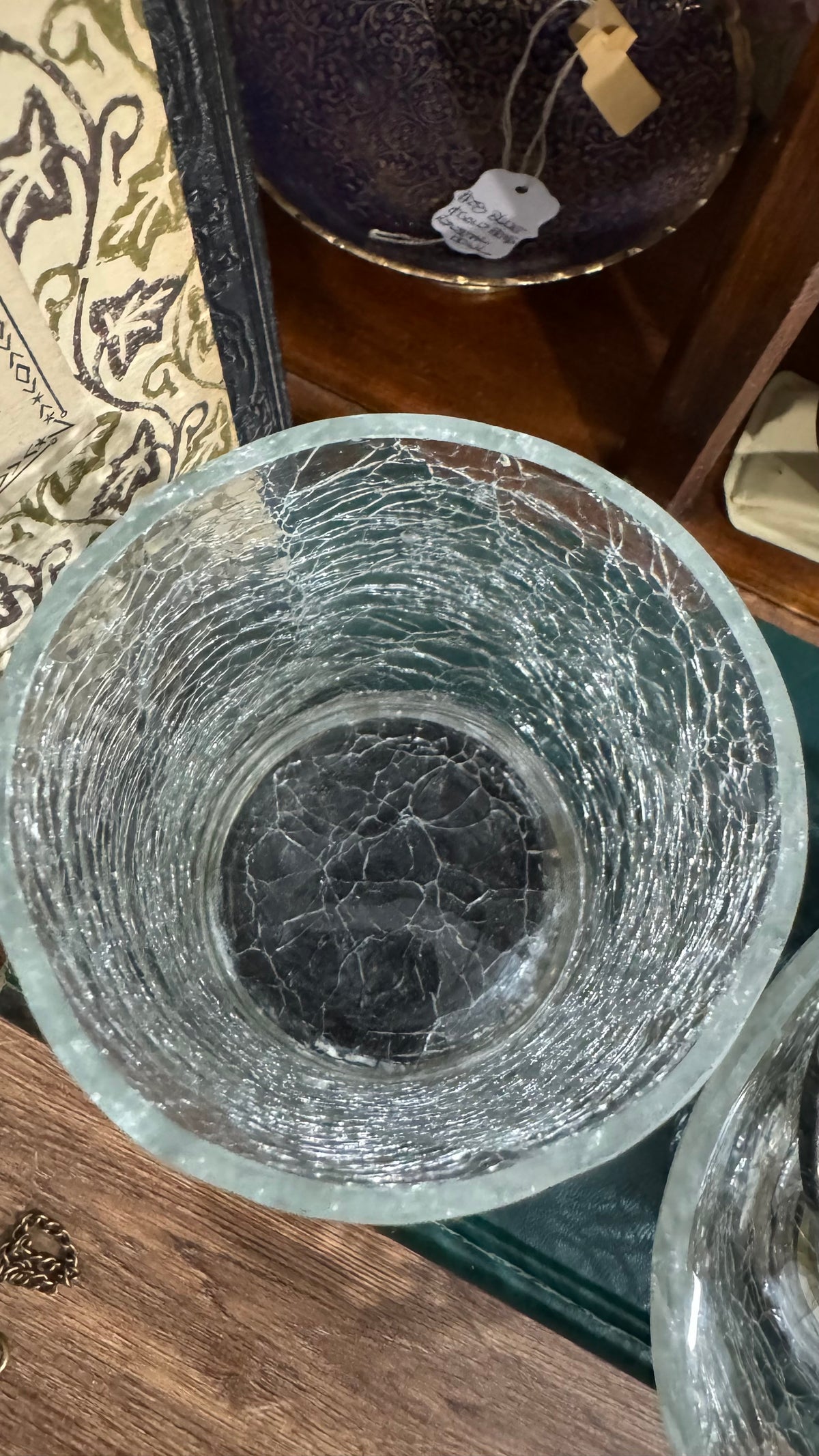 Crackle Glass Vanity Set – Silver Tone – Made in India”.