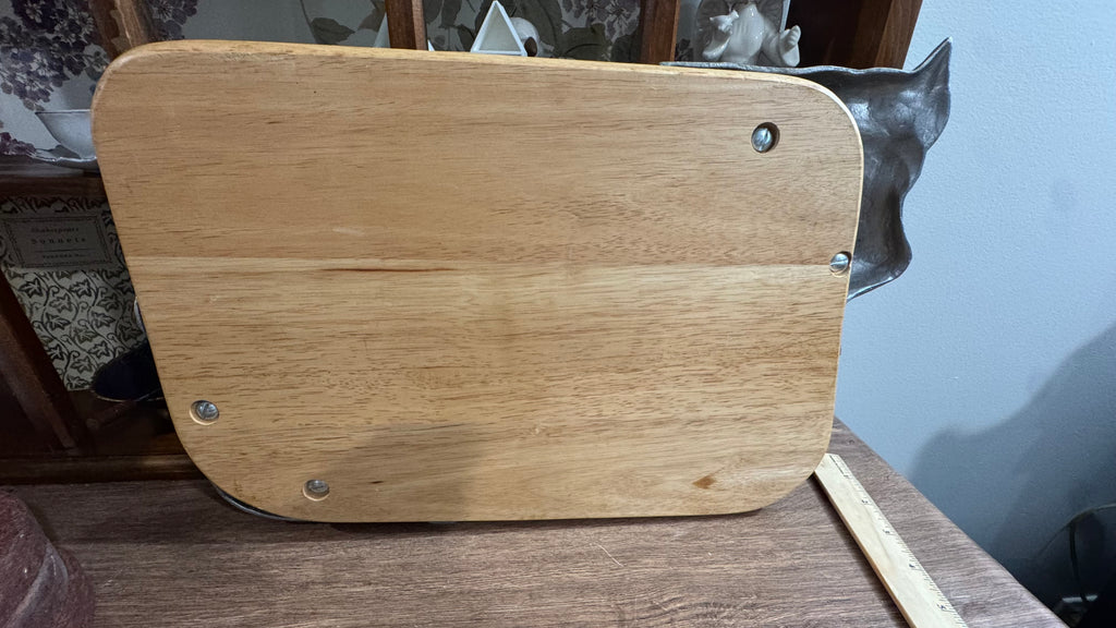 Wood Carving Board with Metal Cow Accents – Farmhouse Serving Board –