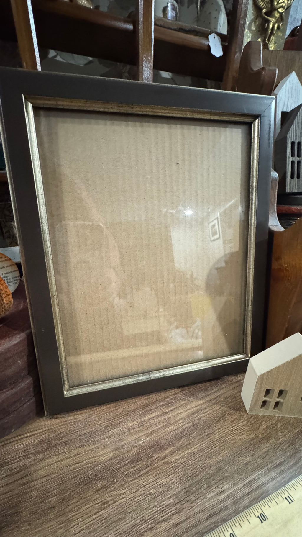 Dark Picture Frame with Antiqued Metallic Trim