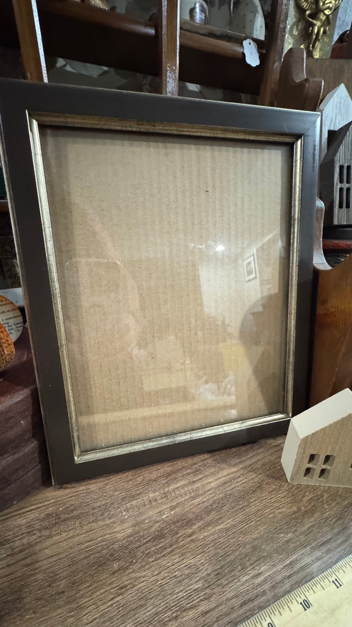 Dark Picture Frame with Antiqued Metallic Trim