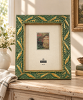 Burnes 8x10 Green Gold Ornate Botanical Leaf Picture Frame Tabletop Wall Decor