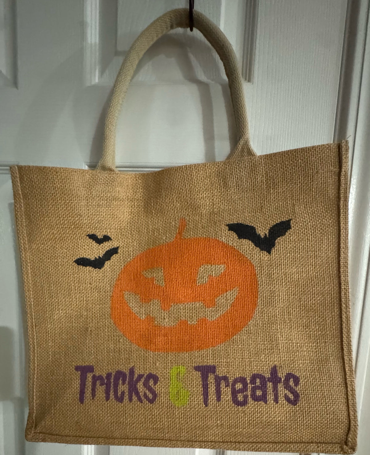 Halloween Burlap Trick-or-Treat Tote Bags – Set of 3