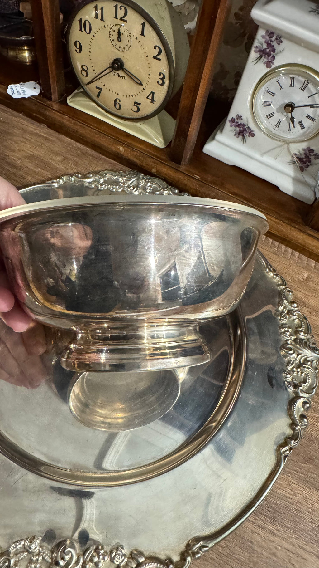 Ornate Silver-Tone Chip & Dip Serving Set – 3 Pieces