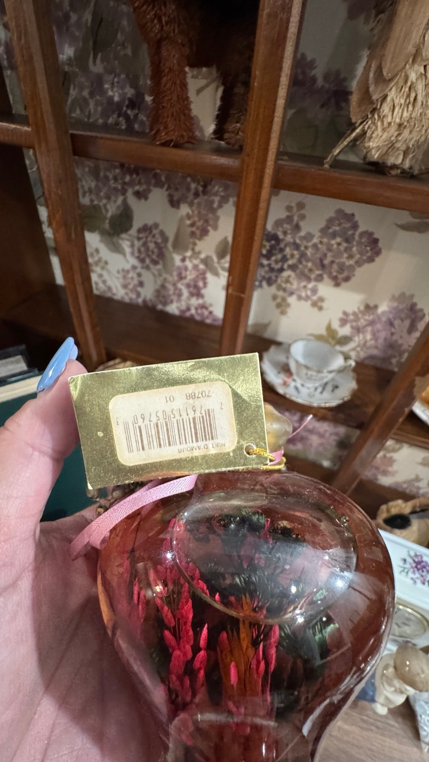 Nuit D’Amour Glass Floral Perfume Bottle Décor