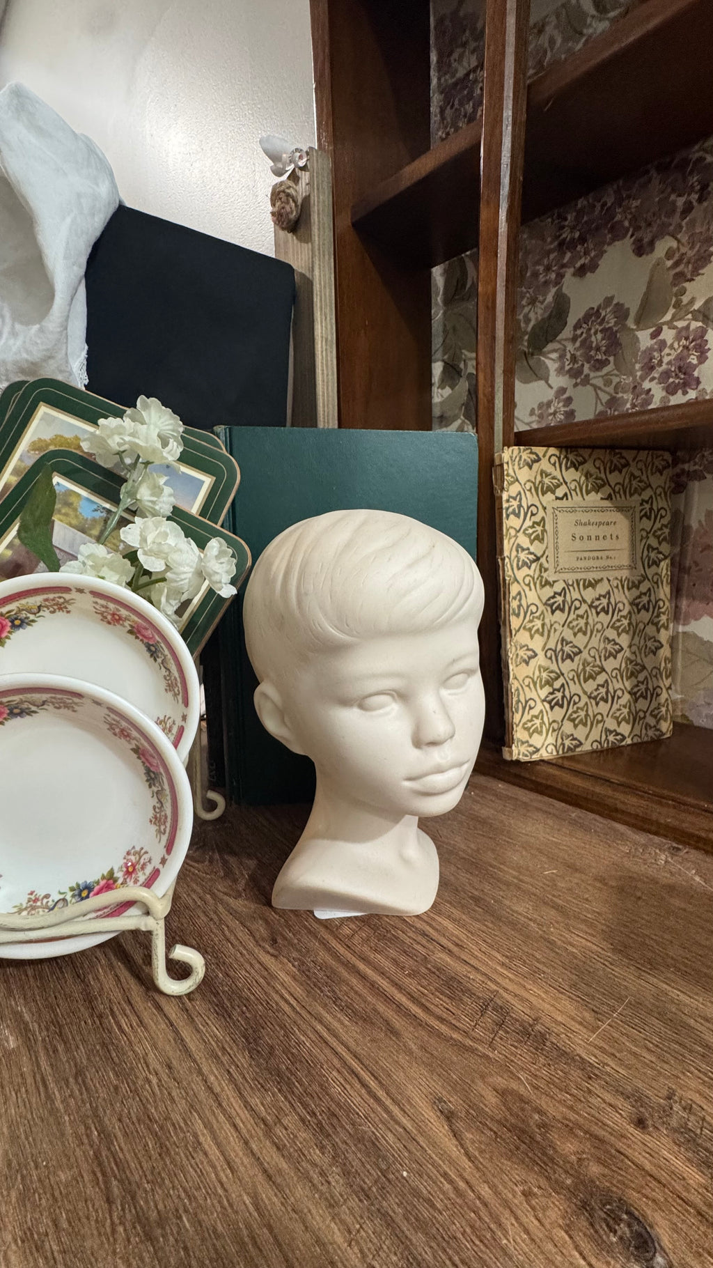 Vintage HOMCO Boy Bust – Ivory Child Head Sculpture