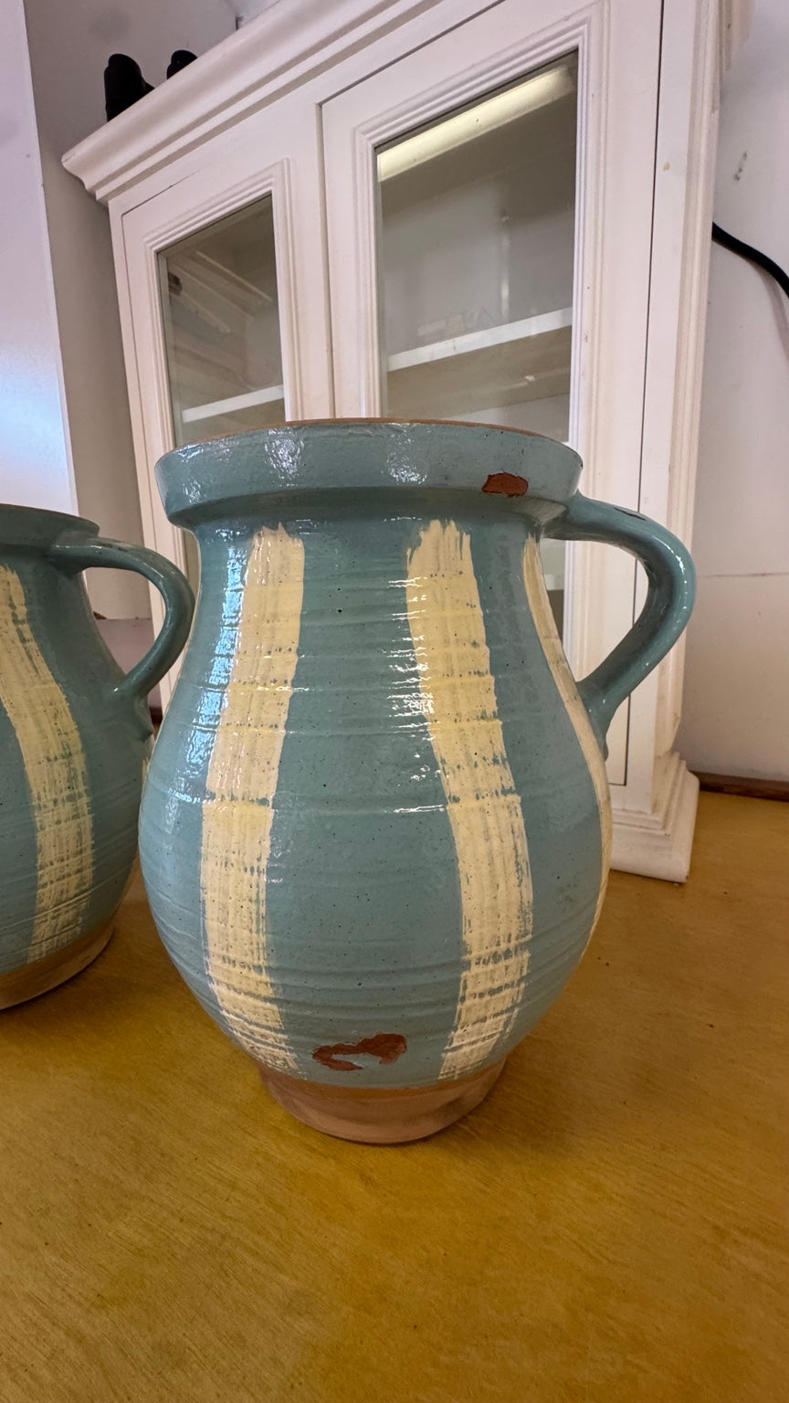 Pottery Barn Large Terracotta Decorative Pitchers – Pair