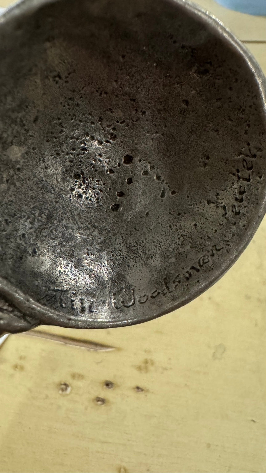 Vintage Cast Pewter Serving Spoon #1272 Mt Joy Penna Hanging Kitchen Utensil