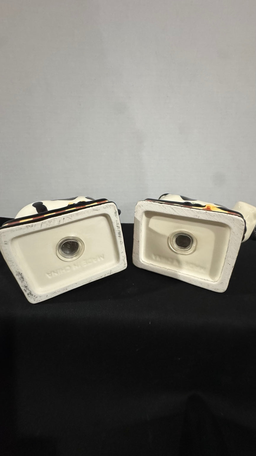Farmhouse Cow Salt & Pepper Shakers – Sunflower Accent Pair