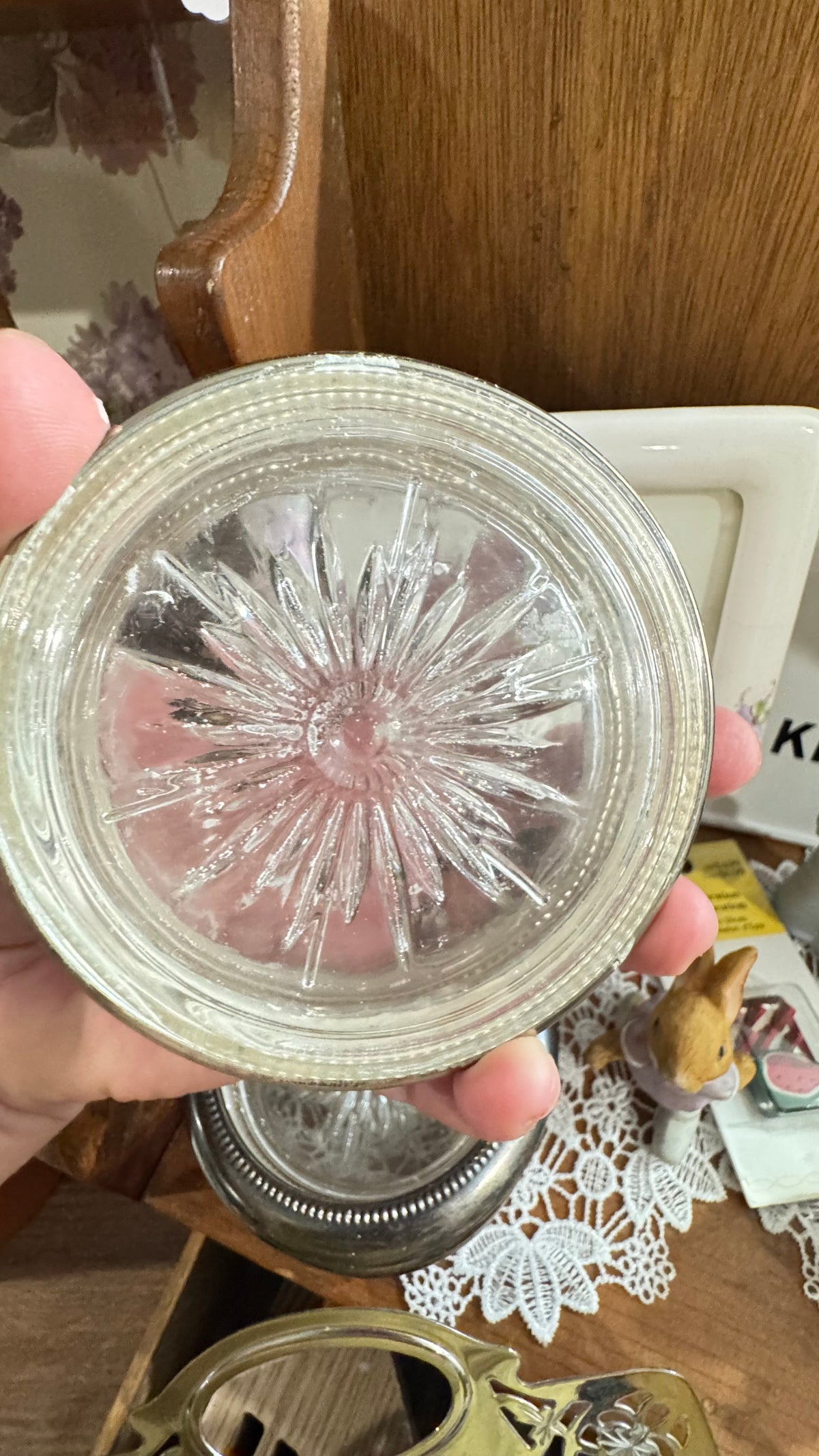 Vintage Leonard Silverplate & Glass Coasters – Set of 5