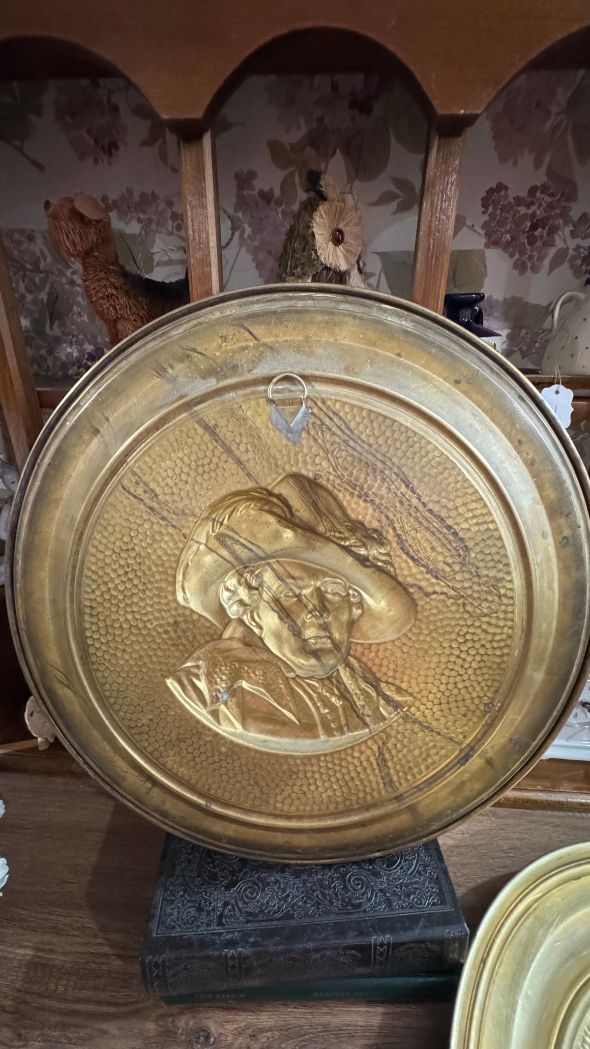 Vintage Brass Wall Plaques Set of 3 – Ship & Portraits