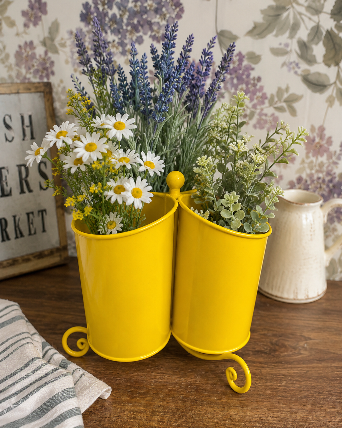 Yellow Metal 3-Compartment Organizer