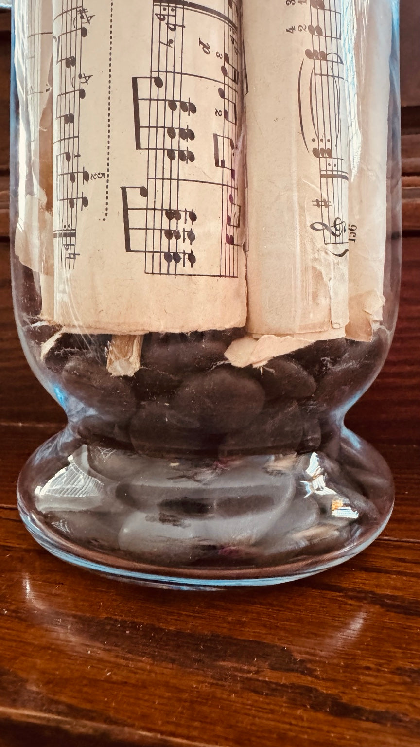 One-of-a-Kind Vintage Sheet Music & Dried Hydrangea Arrangement