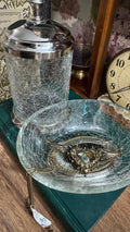 Crackle Glass Vanity Set – Silver Tone – Made in India”.