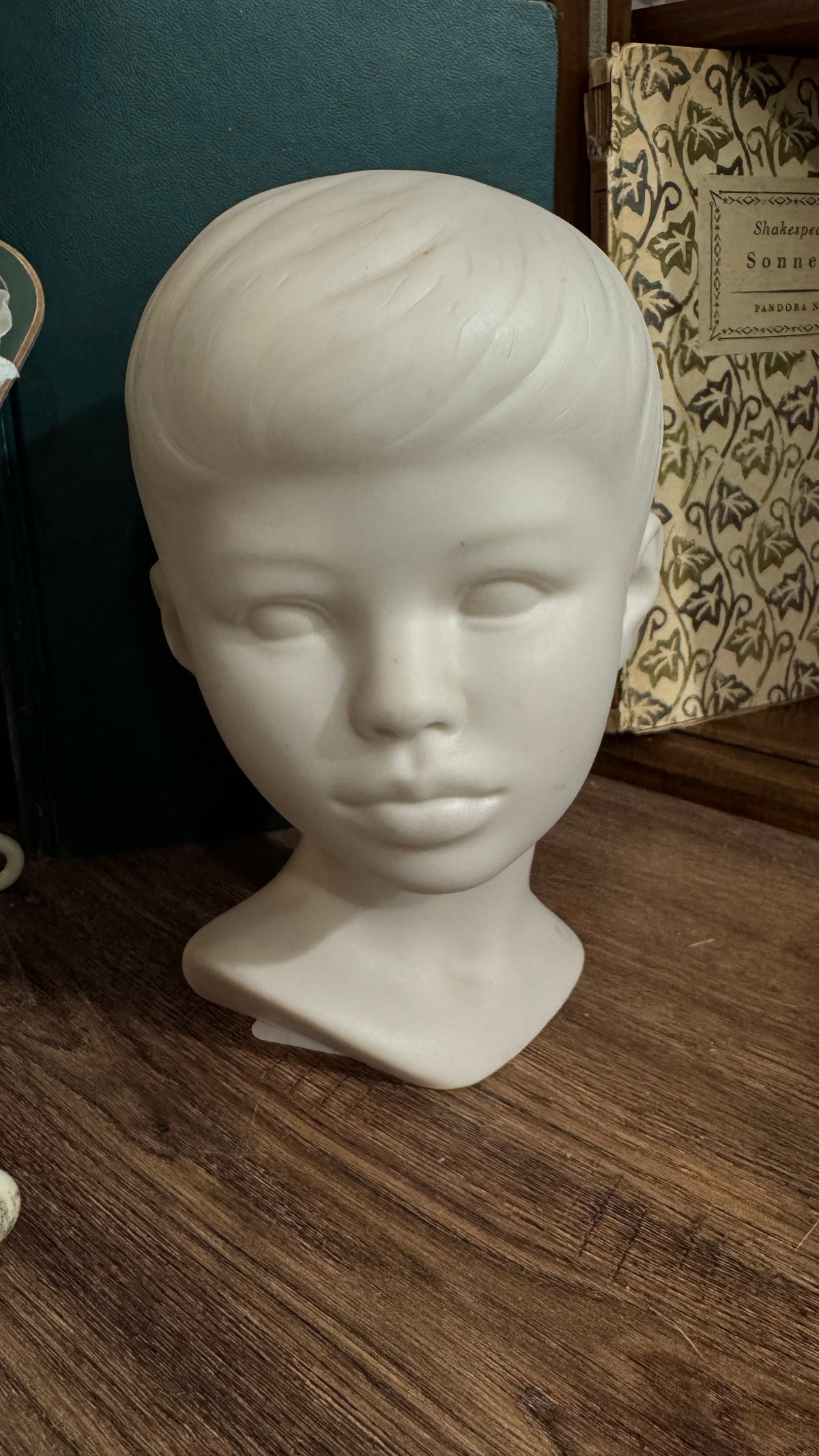 Vintage HOMCO Boy Bust – Ivory Child Head Sculpture