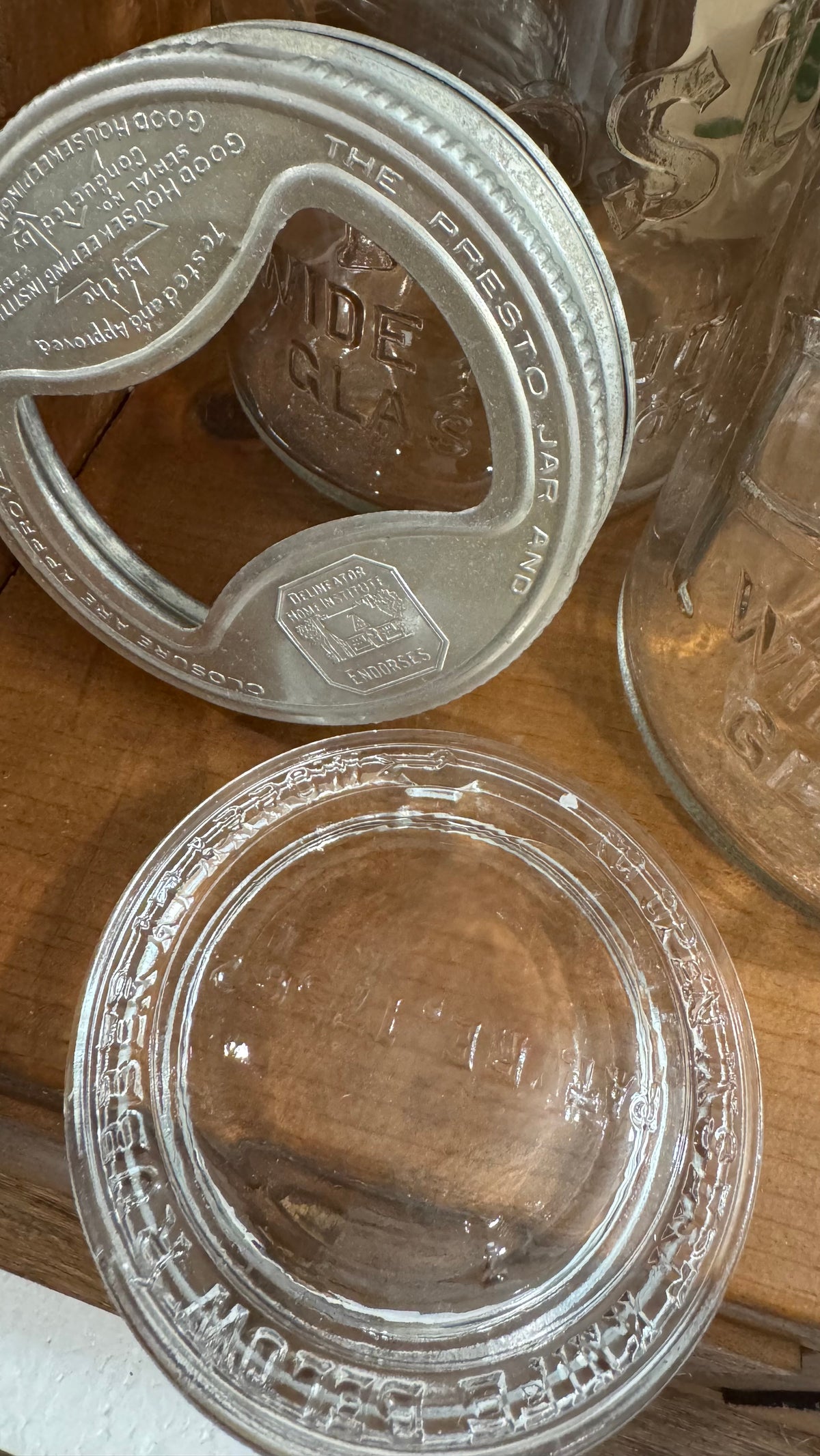 Set of 3 Vintage Presto Glass Canister Jars with Metal/Glass Lids