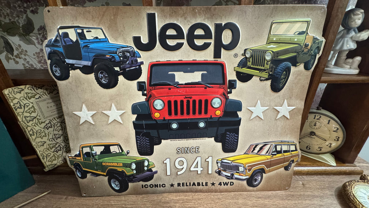 Jeep Since 1941 Embossed Metal Wall Sign – Open Road Brands