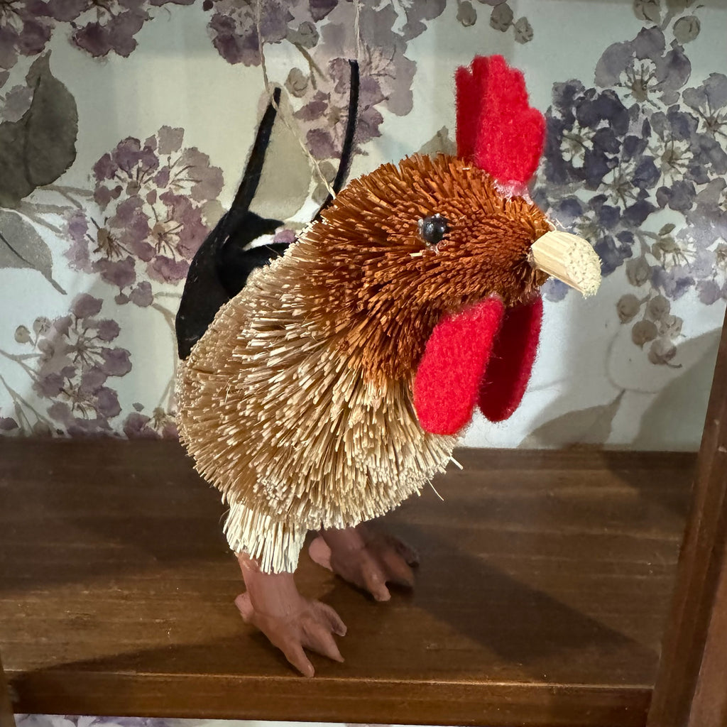 Set of 4 Bristle Animal Figurines – Rustic Farmhouse Decor