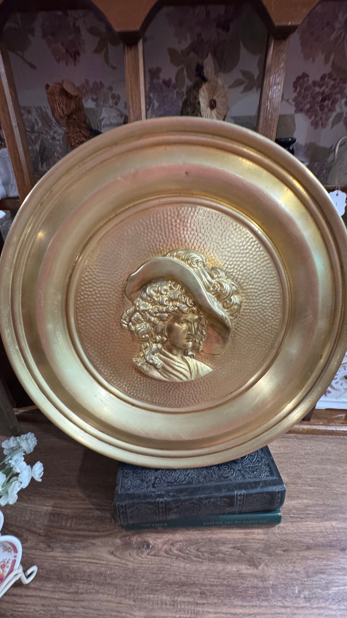 Vintage Brass Wall Plaques Set of 3 – Ship & Portraits