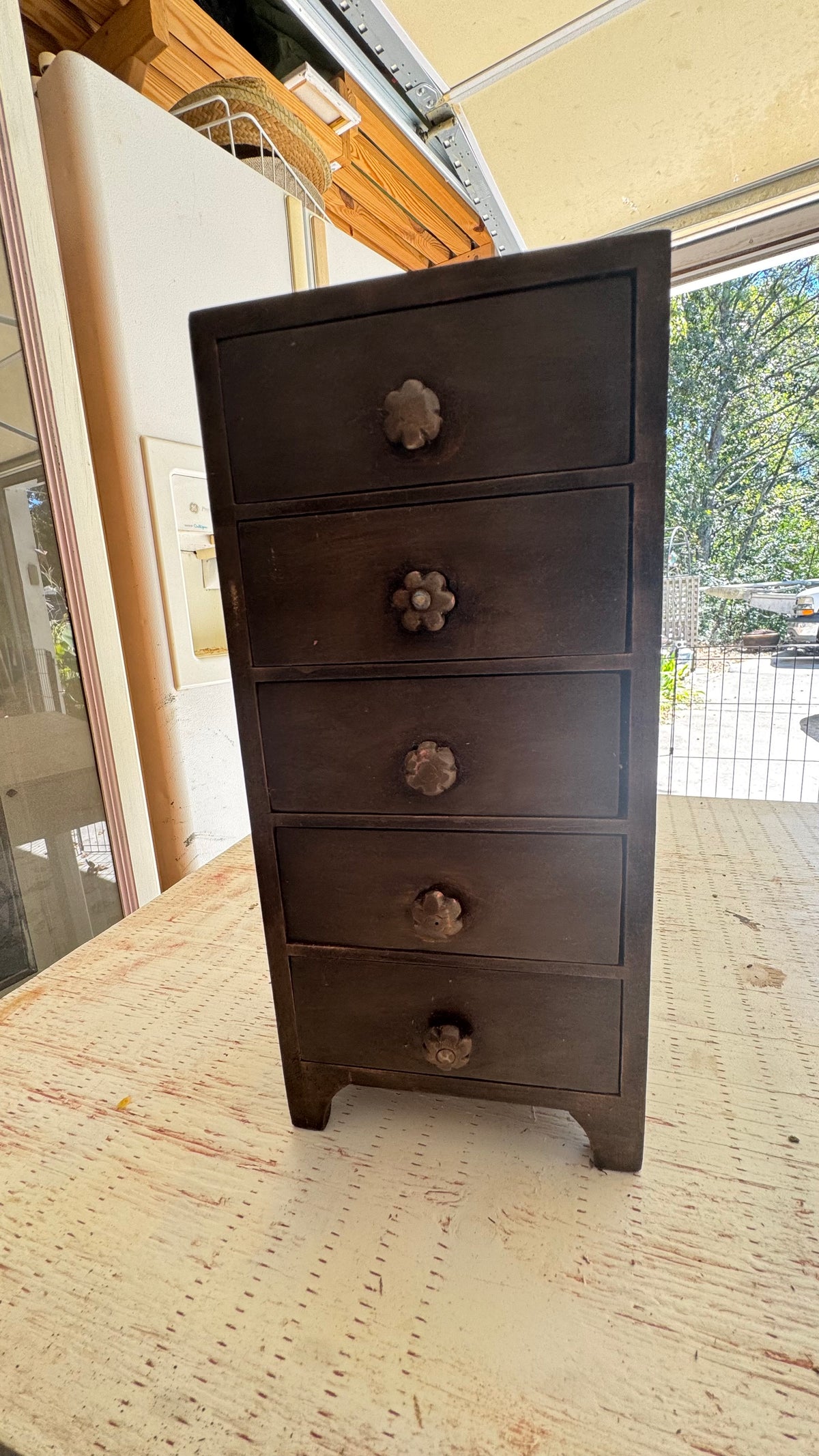 5-Drawer Wooden Apothecary Style Storage Chest – Refinished