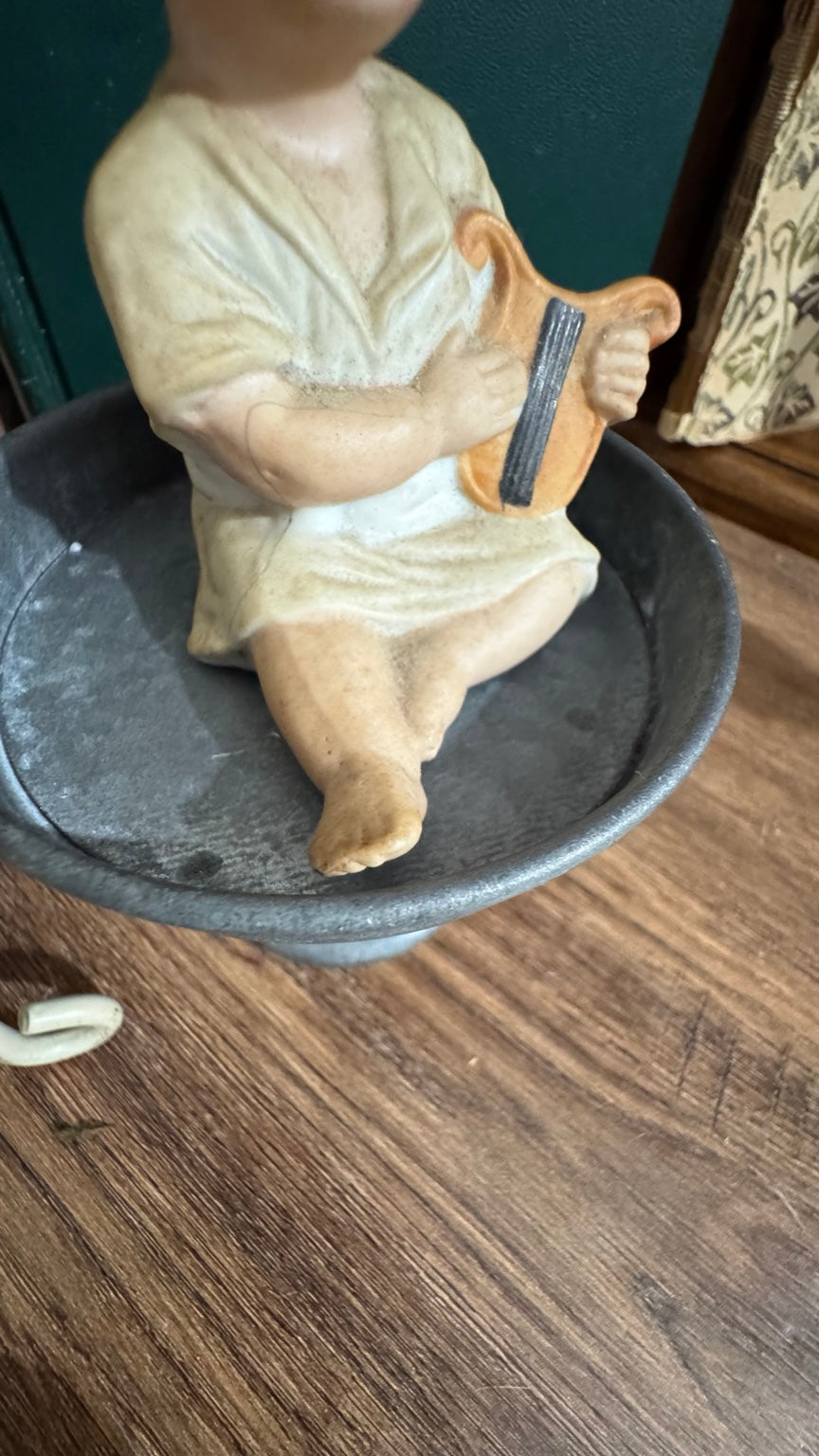 Bisque Boy Musician Figurine with Lyre