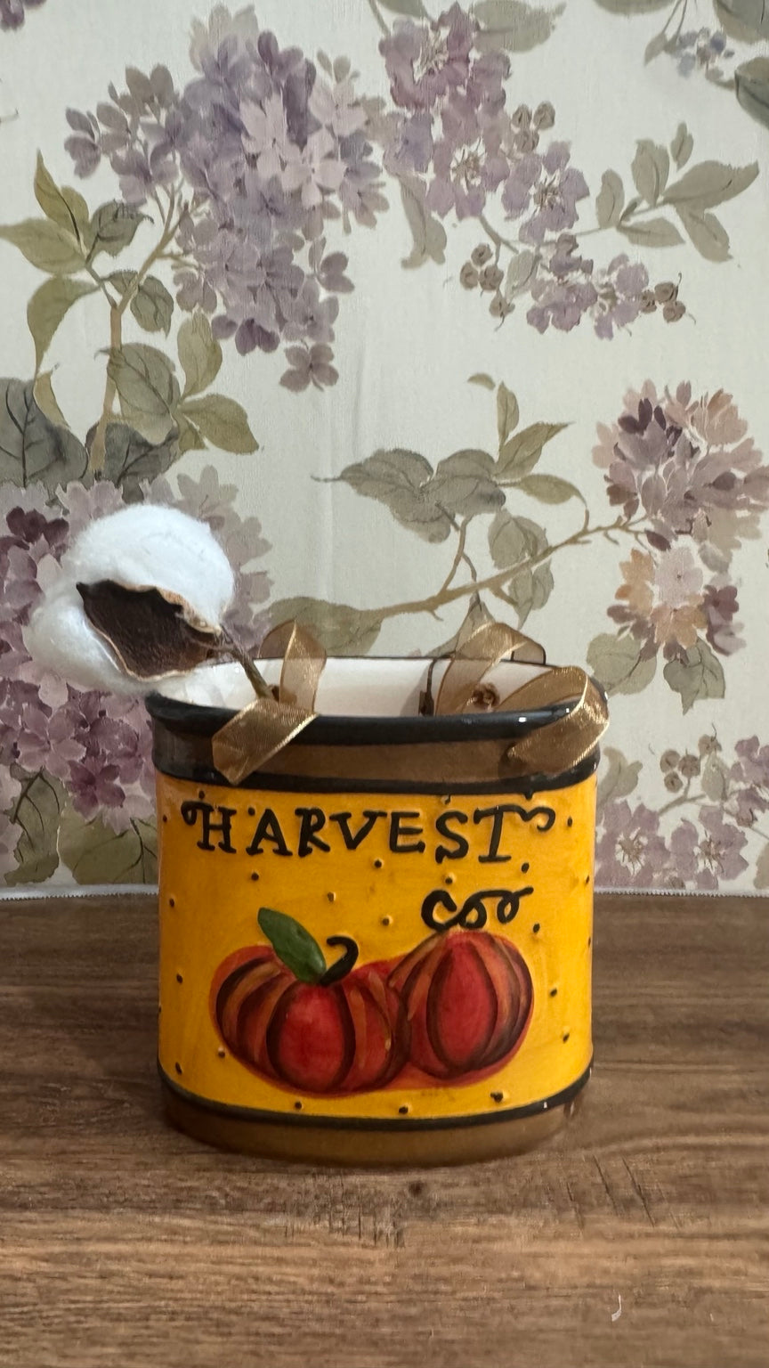 Ceramic Harvest Pumpkin Basket