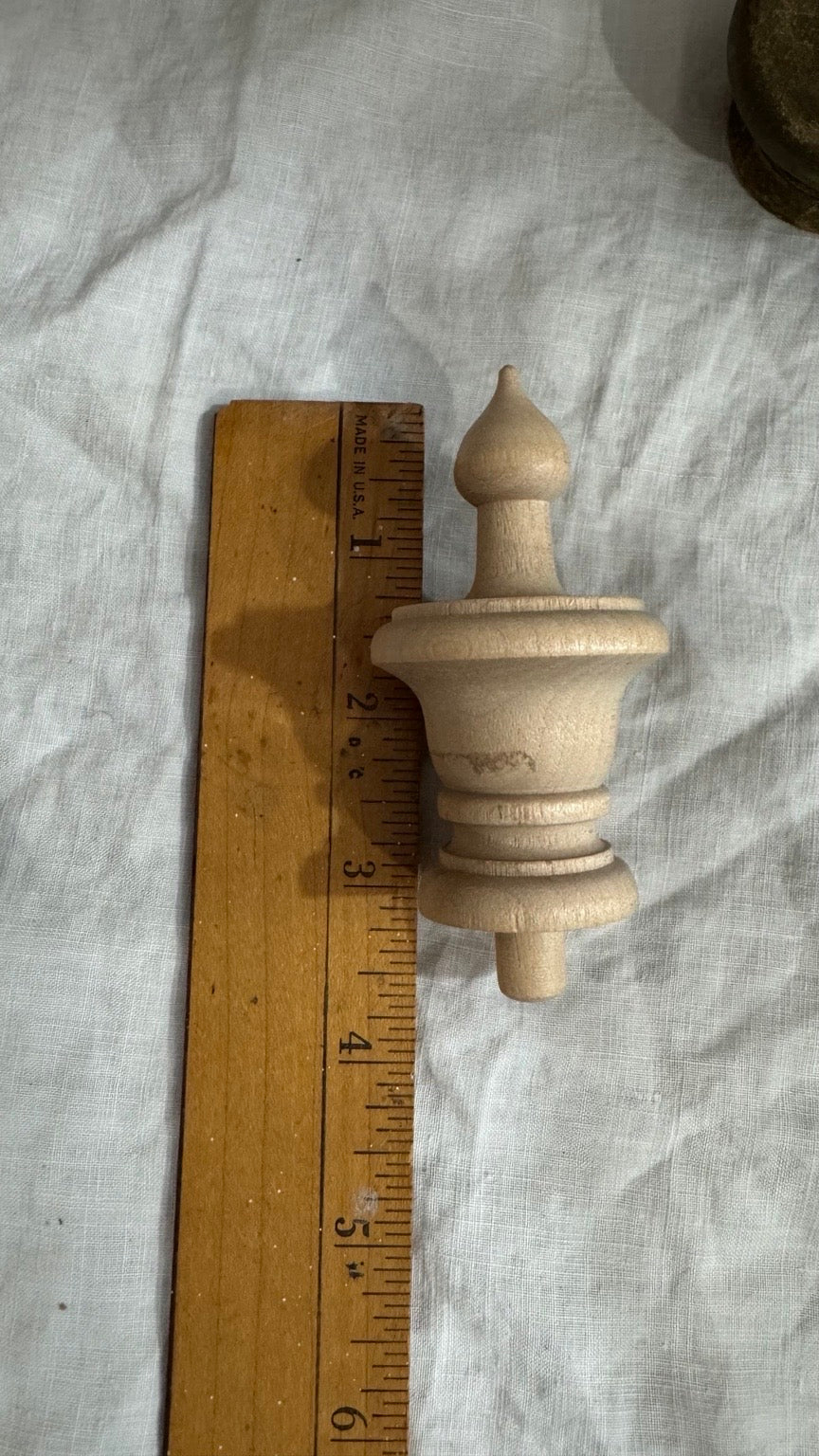 Lot of 6 Solid Wood Furniture Finials & Decorative Turned Wood Pieces