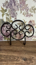 Decorative Wrought Iron Double Wall Hook | Farmhouse Scroll Coat & Towel Rack