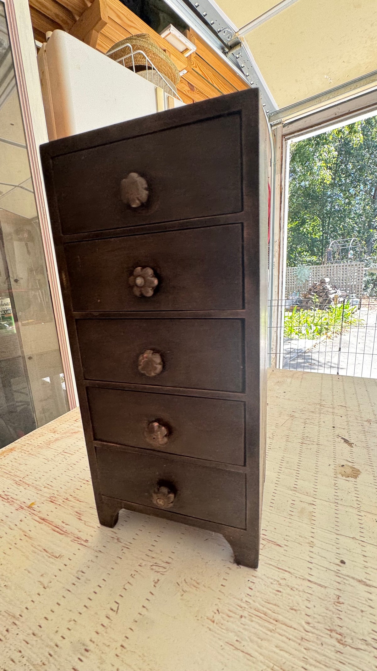 5-Drawer Wooden Apothecary Style Storage Chest – Refinished