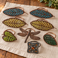 9 Assorted Decorative Napkin Rings – Beaded Leaves, Dragonfly & Jeweled Accent