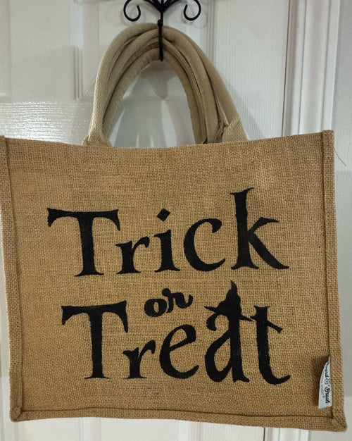 Halloween Burlap Trick-or-Treat Tote Bags – Set of 3