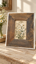 Rustic Wood Picture Frame with Whitewashed Edge –
