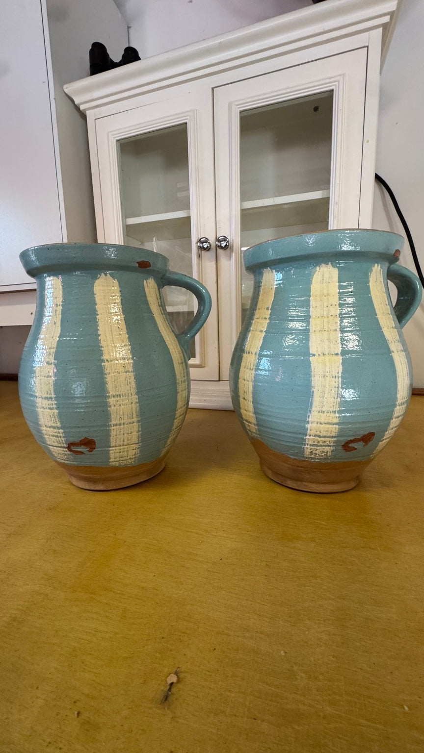 Pottery Barn Large Terracotta Decorative Pitchers – Pair