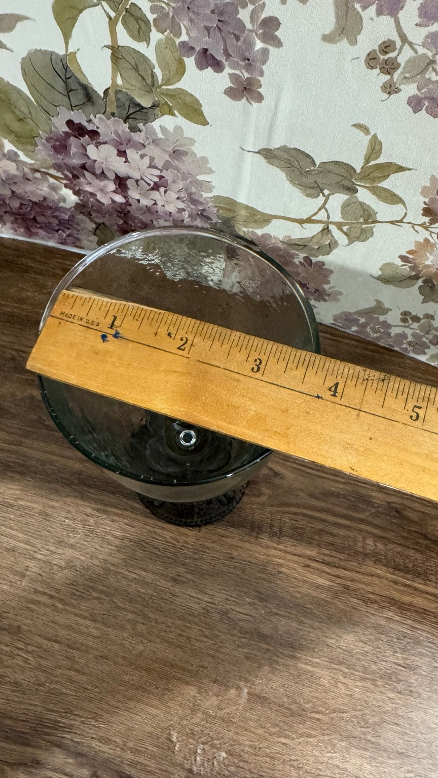 Decorative Glass Hurricane Candle Holder with Pewter Finish Base