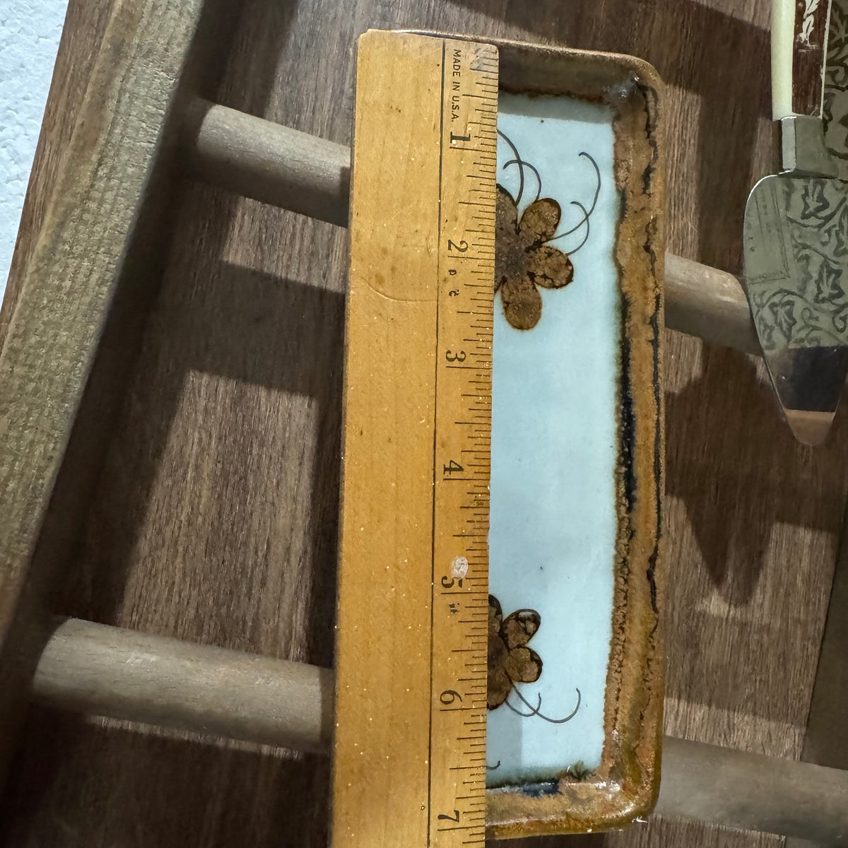 Vintage Veracruz Mexico Handcrafted Pottery Floral Tray