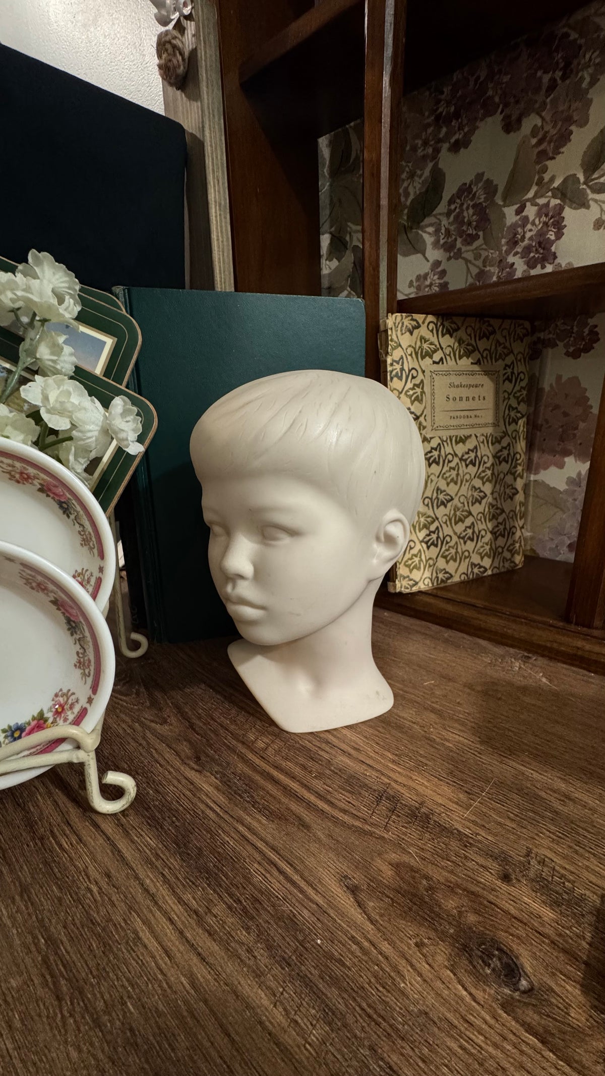 Vintage HOMCO Boy Bust – Ivory Child Head Sculpture