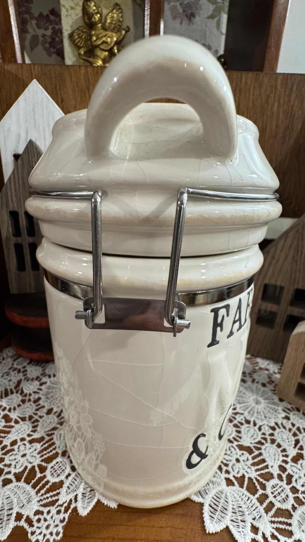Boston Warehouse Double-Sided Rooster Canister – Farmhouse Décor –