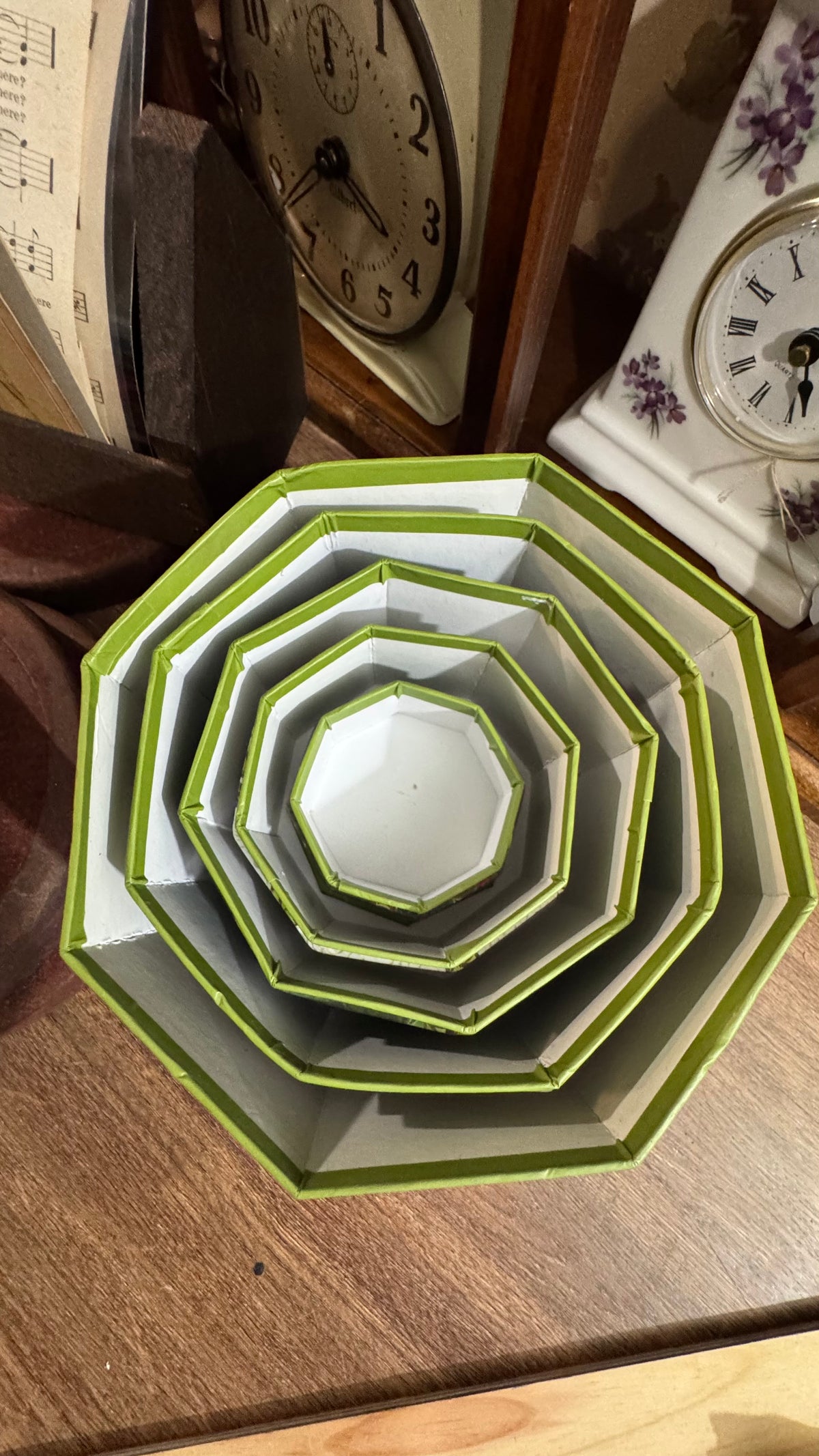Set of 5 Christmas Holly Nesting Boxes with Lids